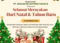 PT Macan Sejahtera Cahaya mengucapkan selamat Natal dan Tahun Baru 2025
