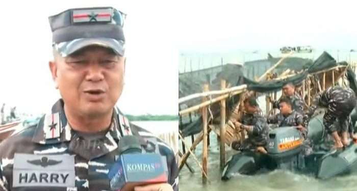 600 personel TNI AL bongkar paksa pagar laut di Tangerang