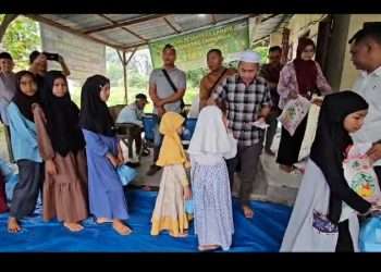 PT Macan Sejahtera Cahaya santuni anak yatim dan berbagi takjil di kawasan Sei Mangkei