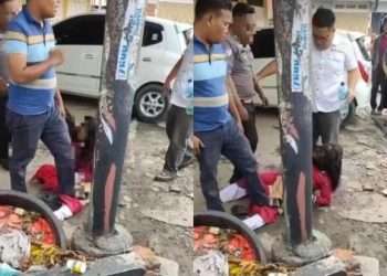 Heboh! Oknum polisi di Labuhanbatu tendang ODGJ, emosi karena sepeda motornya dibakar