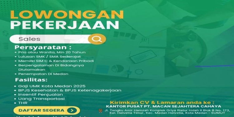 Kerja Gak Harus Ribet, Jadi Sales Aja! Yuk Gabung di PT Macan Sejahtera Cahaya, Cek Persyaratannya di Sini