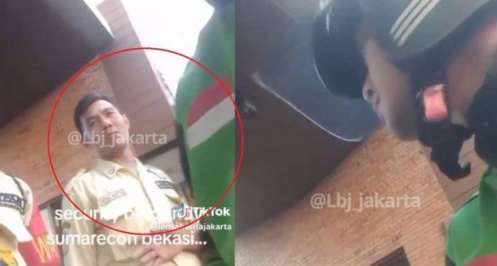 Viral! Satpam Kompleks Pukuli Driver Ojol karena Menolak Serahkan KTP, Helm Korban Rusak