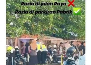 Heboh! Polisi di Brebes Gelar Razia di Parkiran Pabrik, Tilang 116 Motor dalam 15 Menit