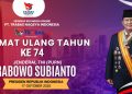 Presiden Prabowo Subianto Genap 74 Tahun, Trabasnews.com Sampaikan Ucapan Selamat dan Dukungan