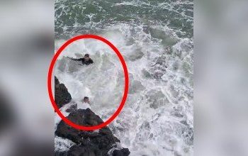 Detik- detik Dua Pemancing Terseret Ombak Besar di Cikeueus Sukabumi, Tim SAR Lakukan Pencarian