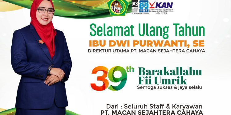 Dirut PT Macan Sejahtera Cahaya Dwi Purwanti Rayakan Ulang Tahun, Direksi dan Karyawan Sampaikan Doa