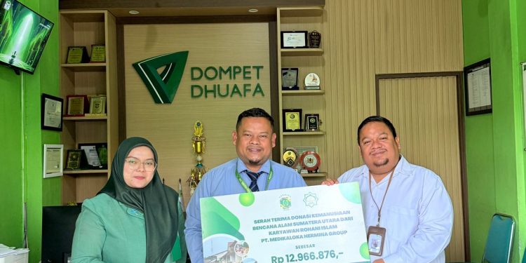 Karyawan Muslim Hermina Salurkan Donasi Banjir Sumatera Utara Rp12,9 Juta Melalui Dompet Dhuafa Waspada