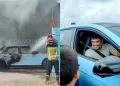 Mobil Listrik Mewah Diduga Milik Gubernur Sumut Bobby Nasution Terbakar