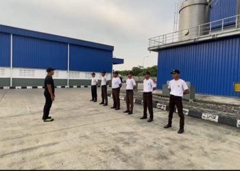 Perkuat Disiplin dan SOP, Satpam PT Macan Sejahtera Cahaya Jalani Refresh Training di Pabrik Sari Roti Pekanbaru