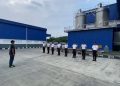 Satpam PT Macan Sejahtera Cahaya Gelar Apel dan Pembinaan di Pabrik Sari Roti Pekanbaru