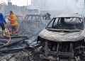 Kebakaran di Gudang Penitipan Kendaraan di Kisaran, 19 Mobil Hangus Terbakar
