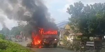 Diduga Dipicu Konflik Lahan, 27 Sepeda Motor dan 1 Truk Fuso Milik PT Bridgestone Dibakar di Sergai