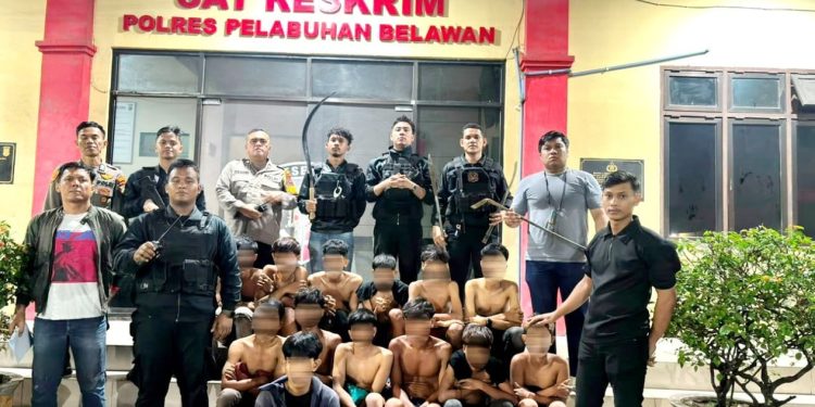 13 Remaja Diduga Hendak Tawuran Diamankan Polisi di Belawan, Polisi Sita Tombak dan Ketapel