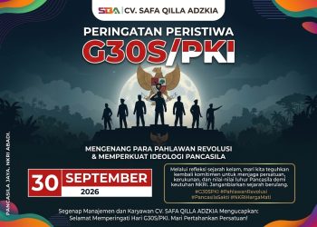 CV Safa Qilla Adzkia Ucapkan Selamat Memperingati G30S/PKI