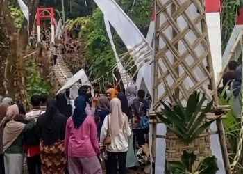 Jembatan Gantung Pongpet Pangandaran Ambruk Saat Peresmian, Bupati Sempat Syok