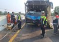 Bus Damri Tabrak Bus ALS di Tol Palindra, Kabut Asap Diduga Ganggu Jarak Pandang