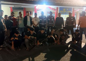 10 Anggota Geng Motor Diamankan Polisi di Asahan, Polisi Sita Senjata Tajam Berbentuk Sabit
